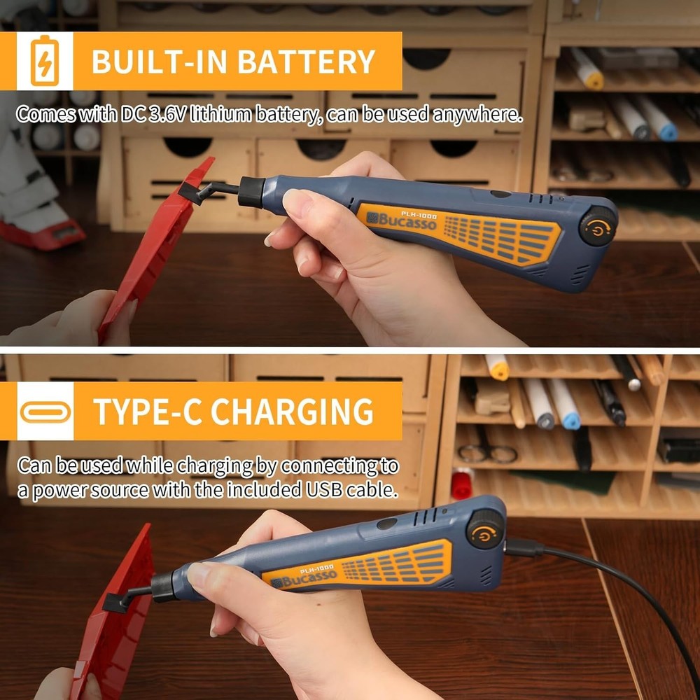 Cordless Pen Sander, Variable Speed and USB Charging with LED Light, Multi-Pu...