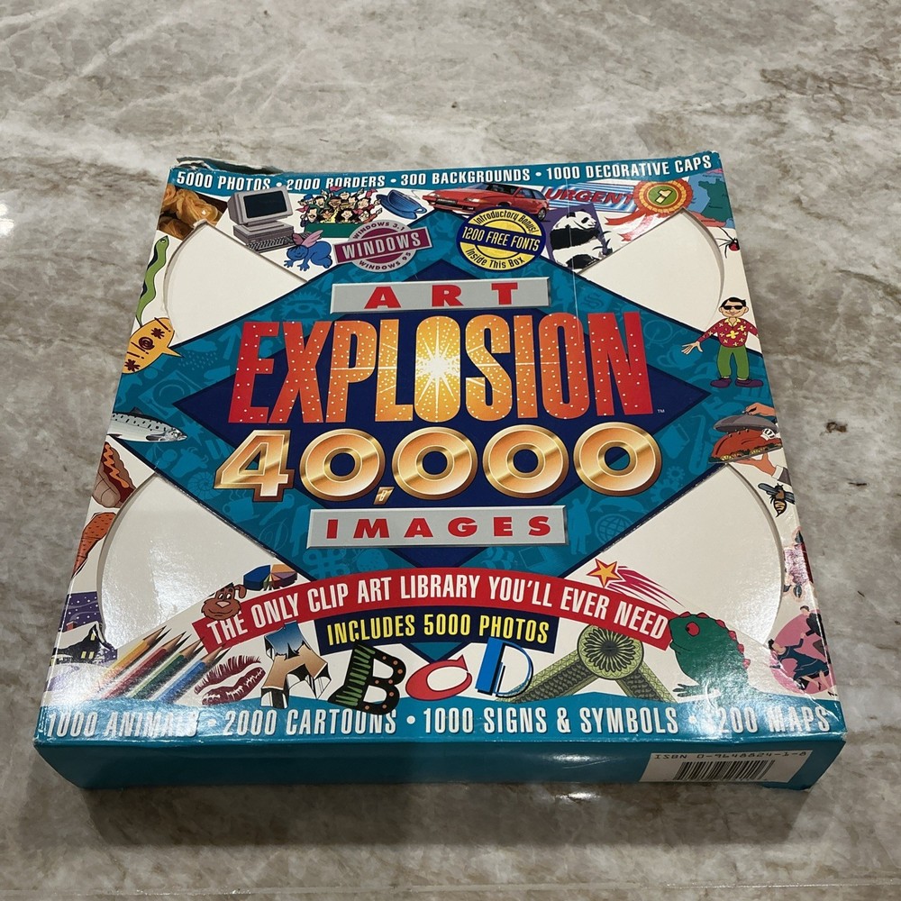 ART EXPLOSION 40,000 Images (4 Discs) 1995 - PC Big Box Software