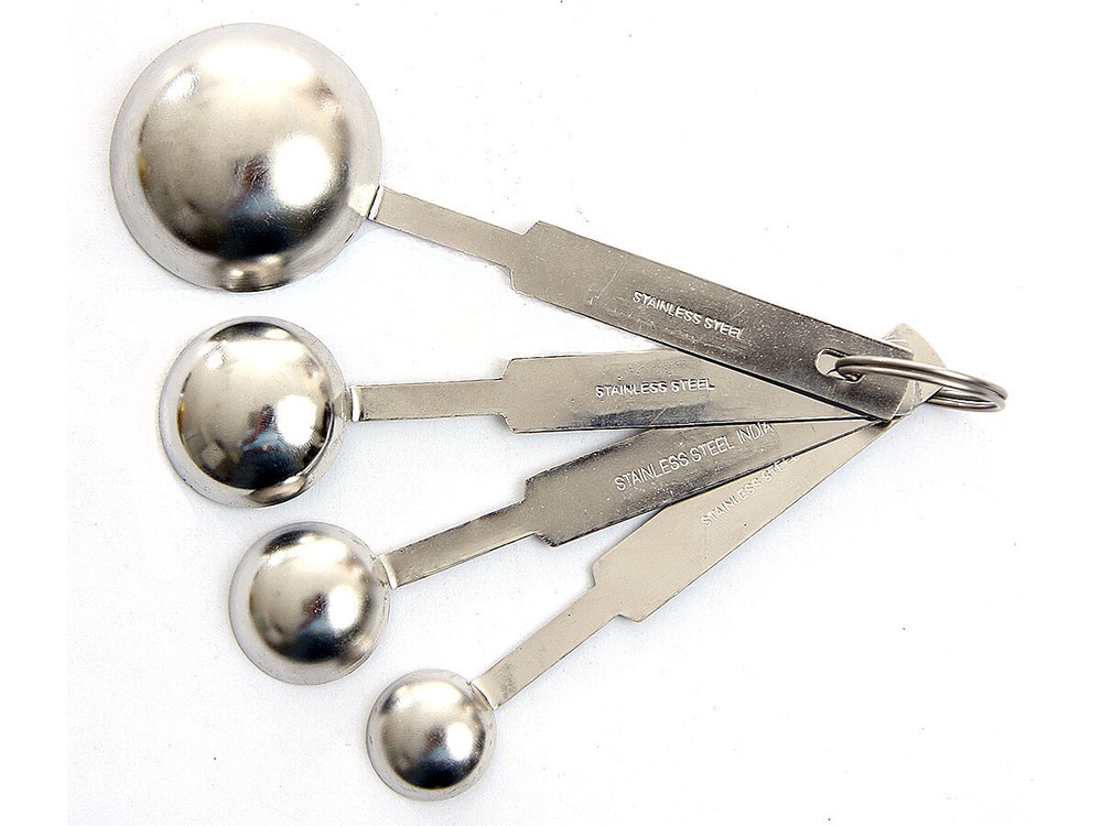 Stainless Steel 4 pcs Measuring Spoon Set Silver