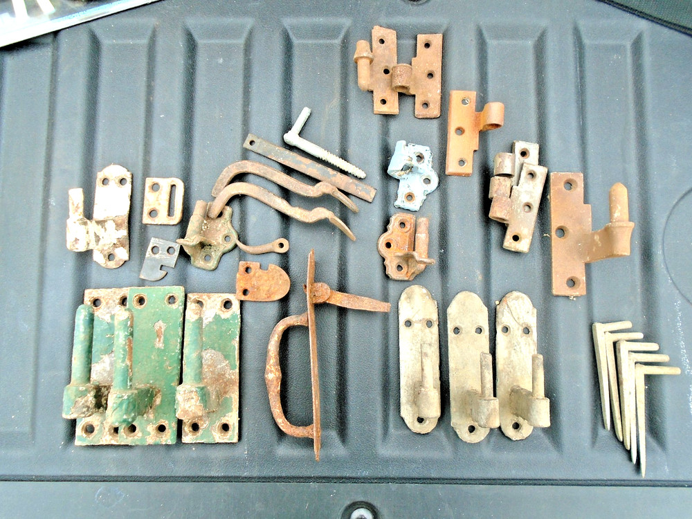 late 1800's Shutter Hinge & Latch Hardware lot