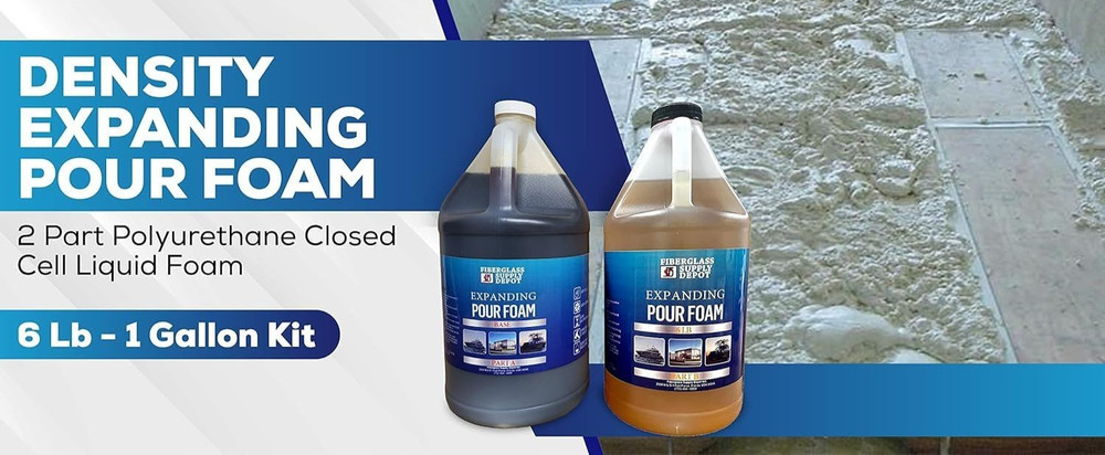 6 Lb. Density Expanding Pour Foam, 2 Part Polyurethane Closed Cell Liquid Foam