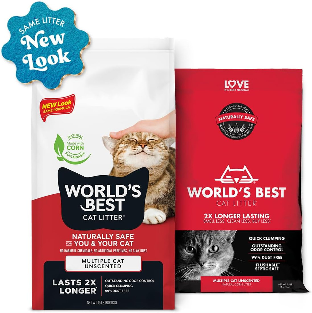 Multiple Cat Litter, Unscented 8 lb, Flushable, Quick Clumping, 99% Dust Free, M