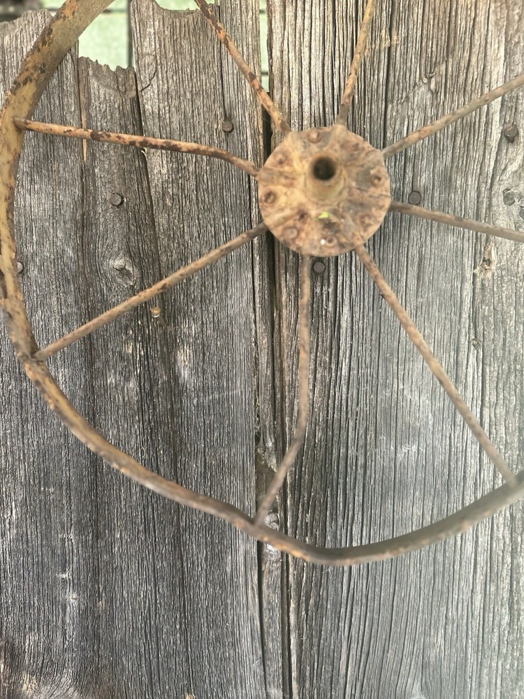 Vintage Rustic Rusty Iron Farm Implement Wheel Farm decor 15+