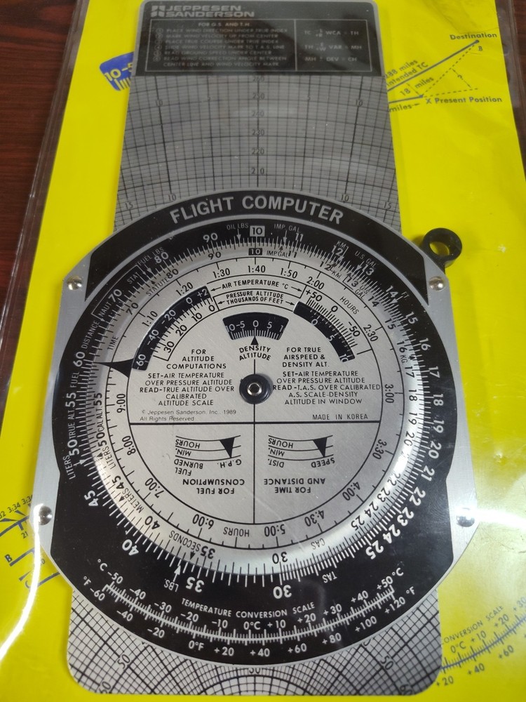Jeppesen Slide Rule Graphic Flight Computer JS514105