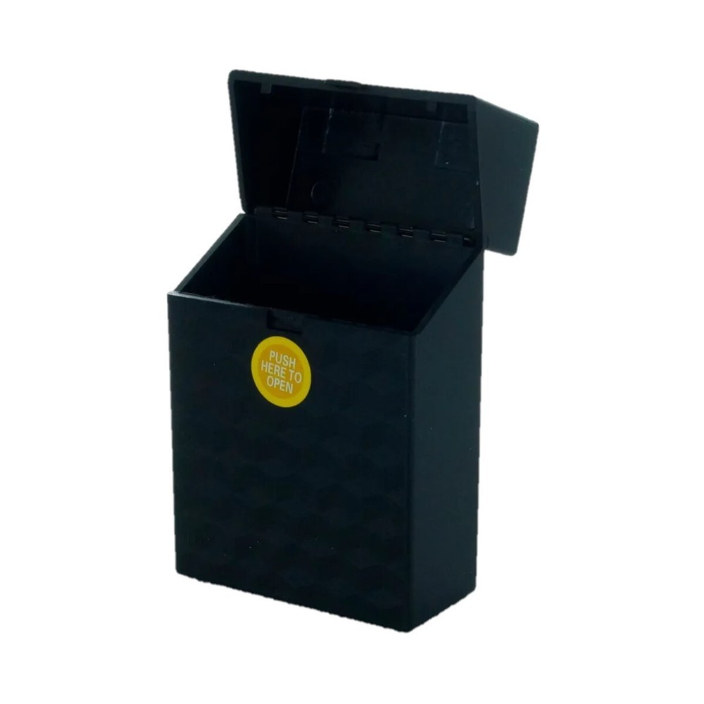 (12) King Size Push-to-Open Plastic Cigarette Case Cube Square Design - 12 pack