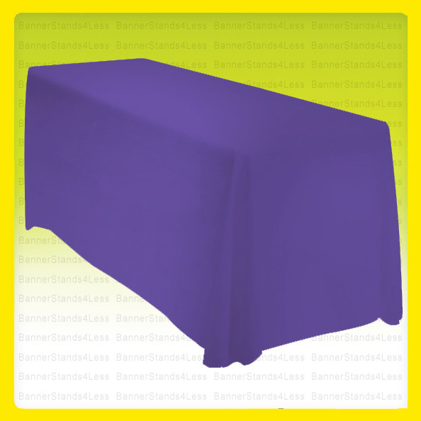 90x156 Tablecloth Table Cover Wedding Banquet Rectangle Polyester - PURPLE