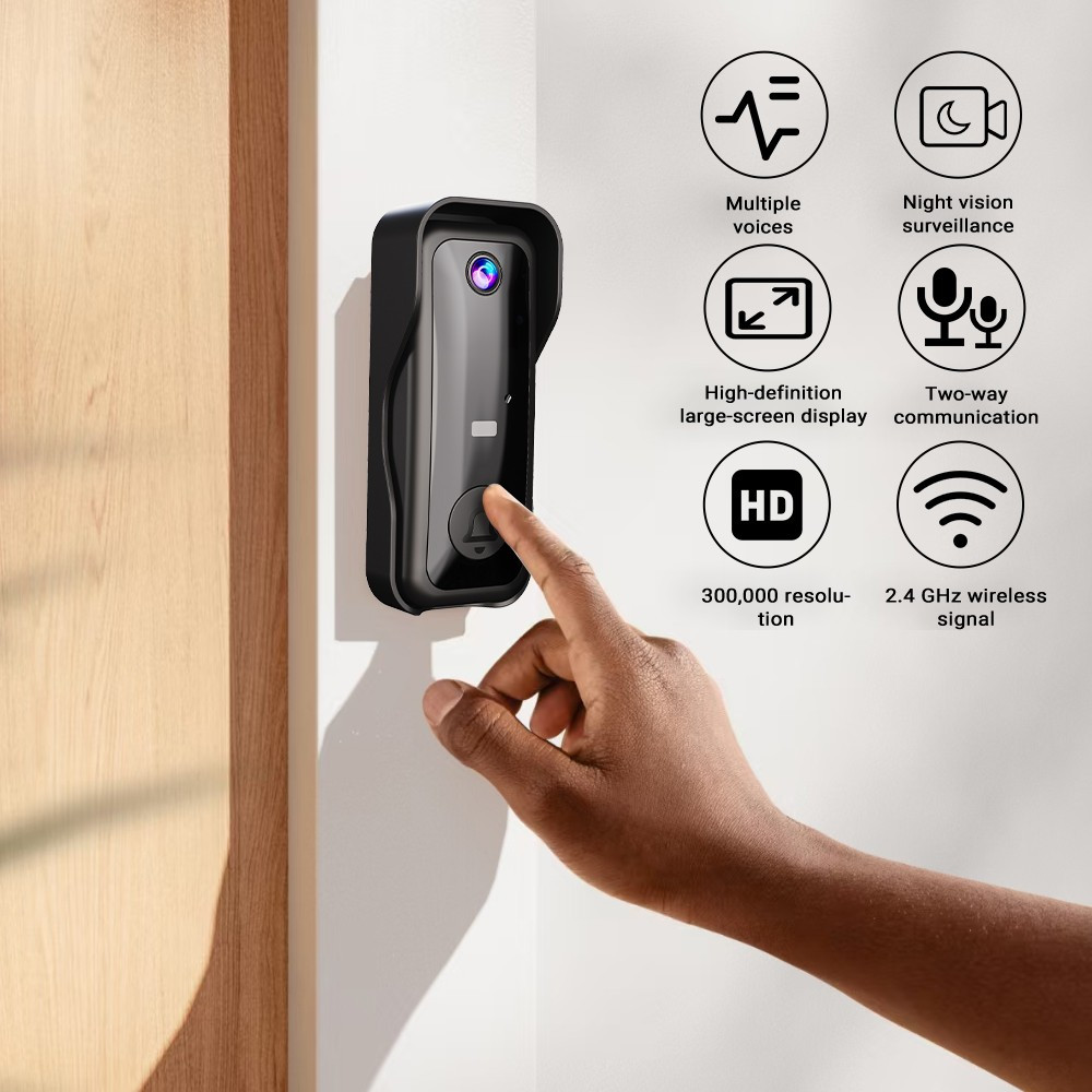 KEPEAK Wireless Doorbell Camera Black