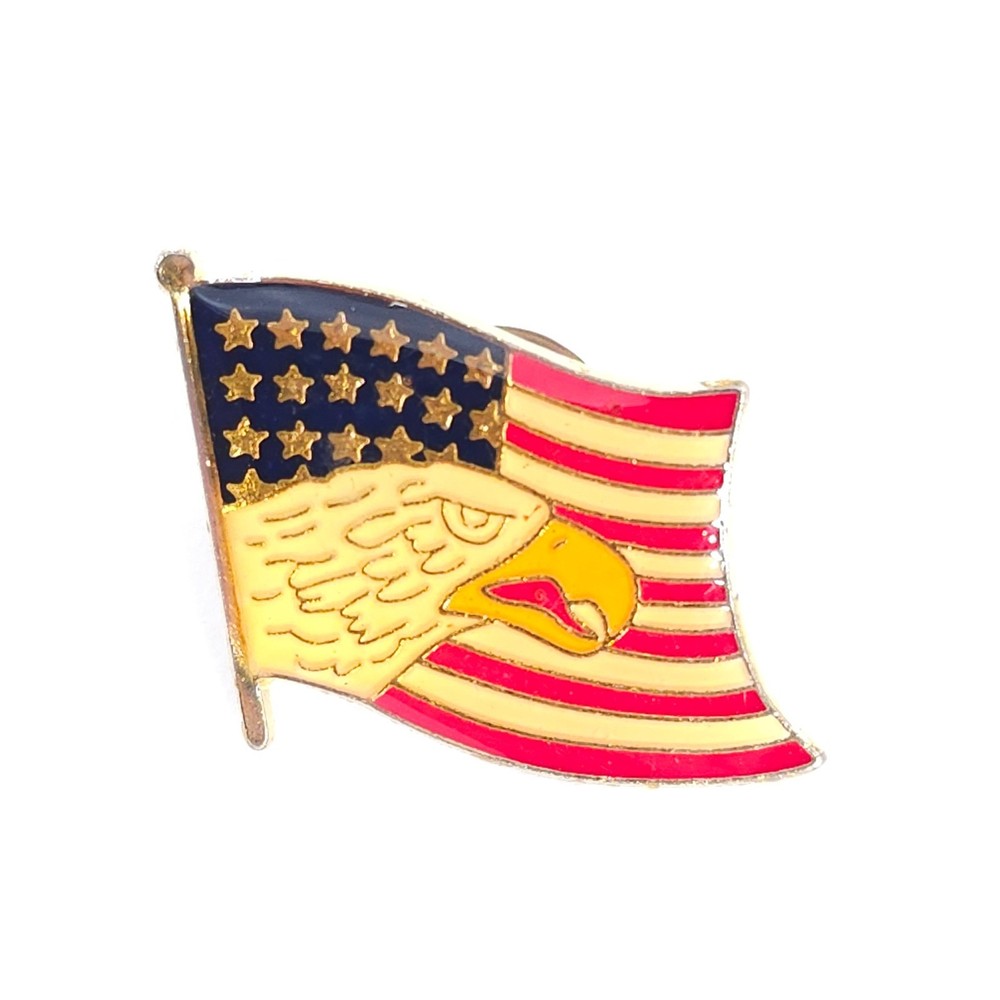 American Flag Bald Eagle Pin