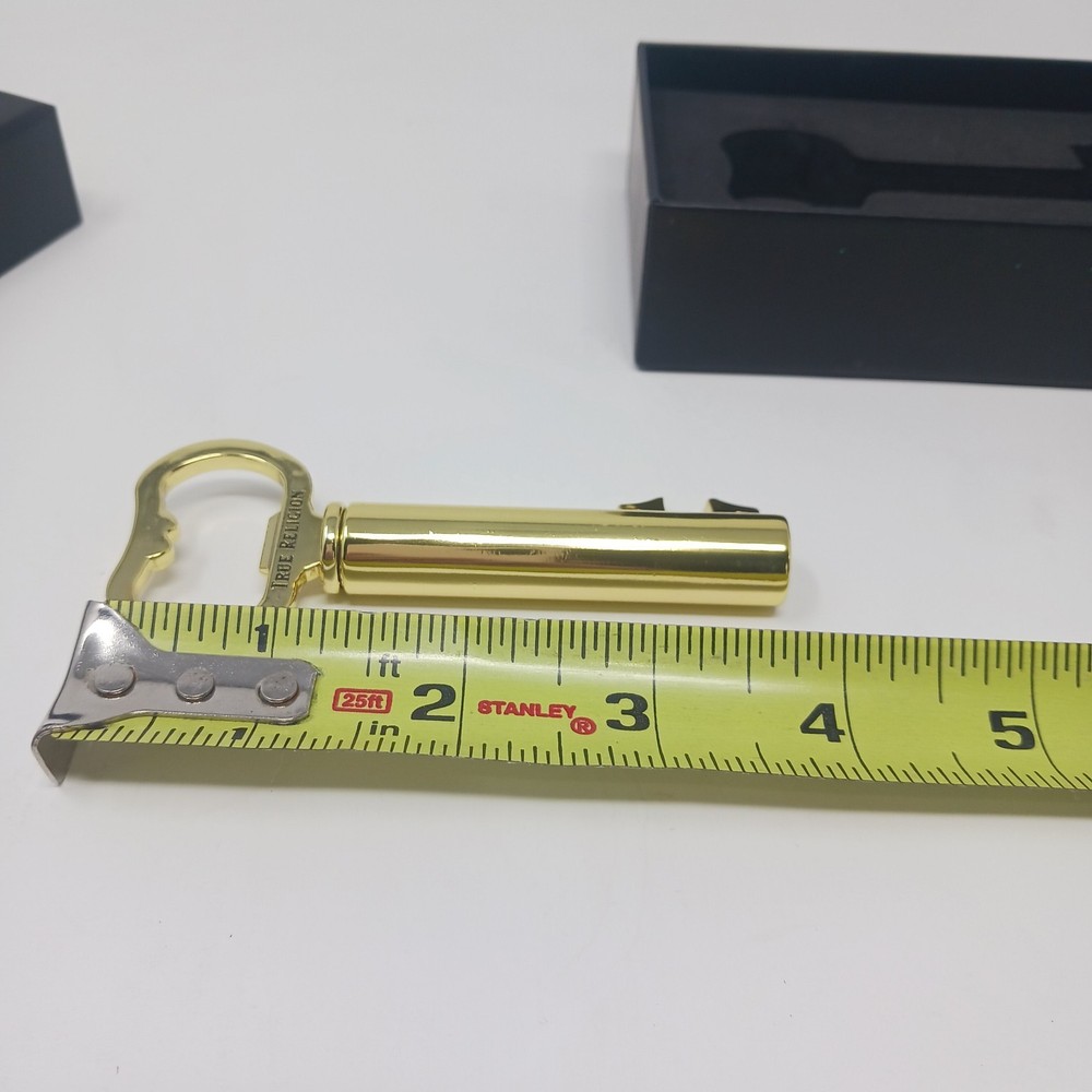 True Religion Gold Tone Key Shaped Corkscrew