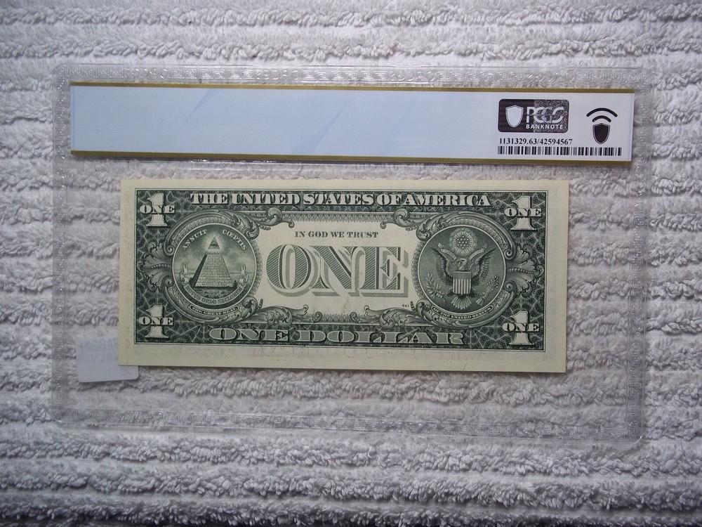 1995 $1 ERROR - Back to Face FULL Offset Printing PCGS 63 PPQ #E22 LOOK WOW