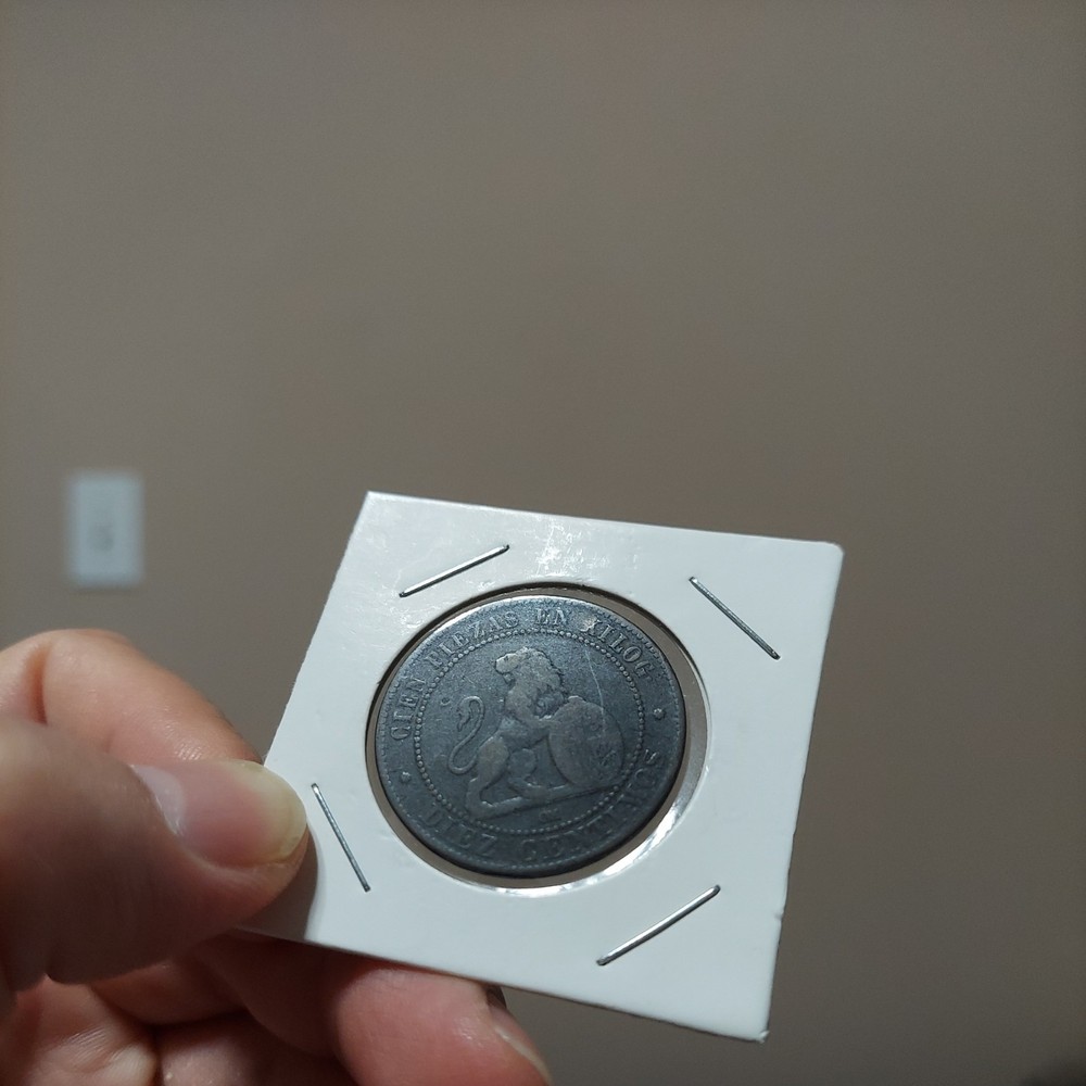 1870 Diez Centimos Coin Spain