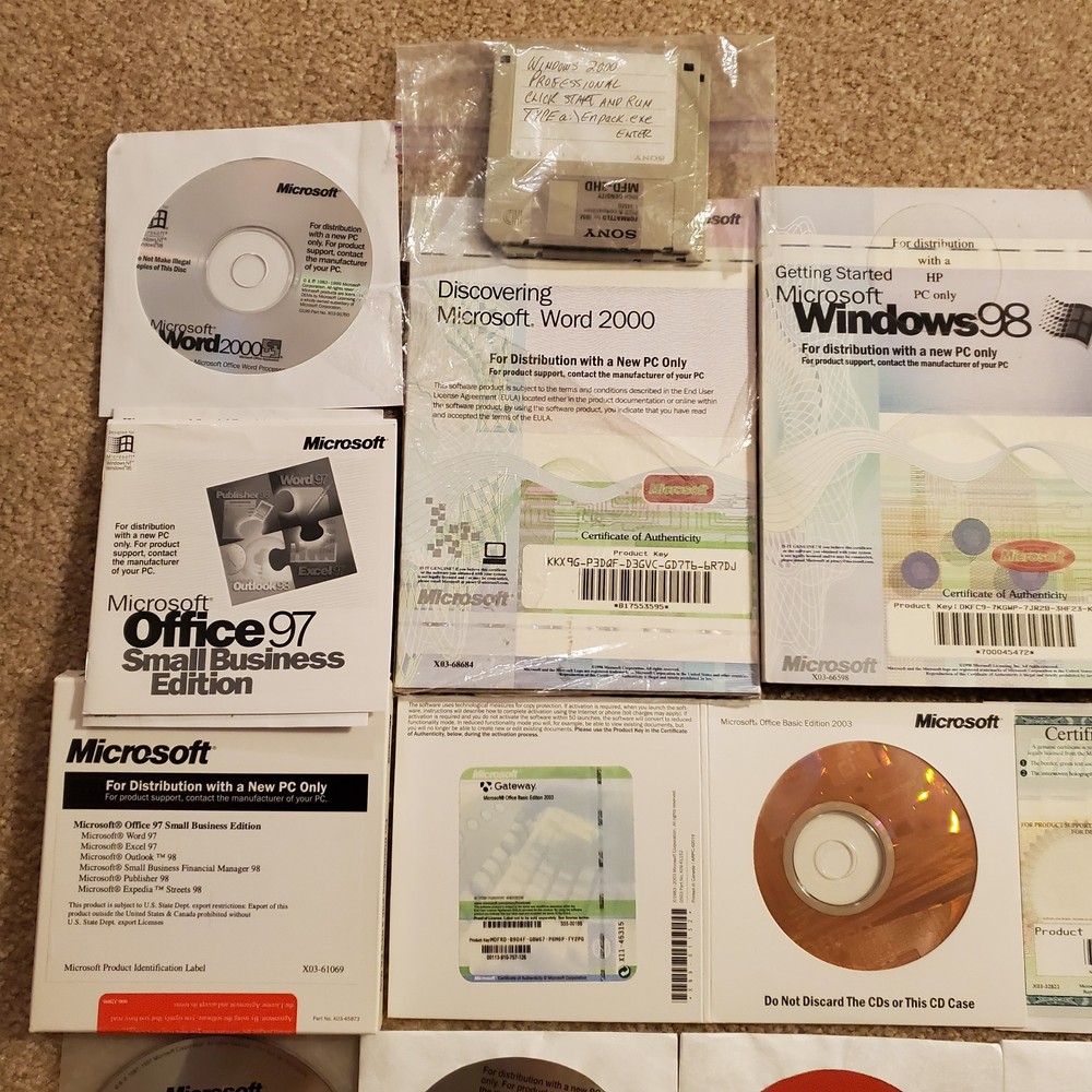 Microsoft Software Vintage Lot Various Discs