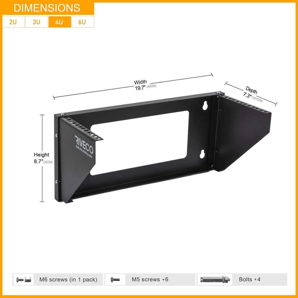 4U Wall Mount Rack for Network. Reinforced Heavy Load 66-99 LBS Small Server ...