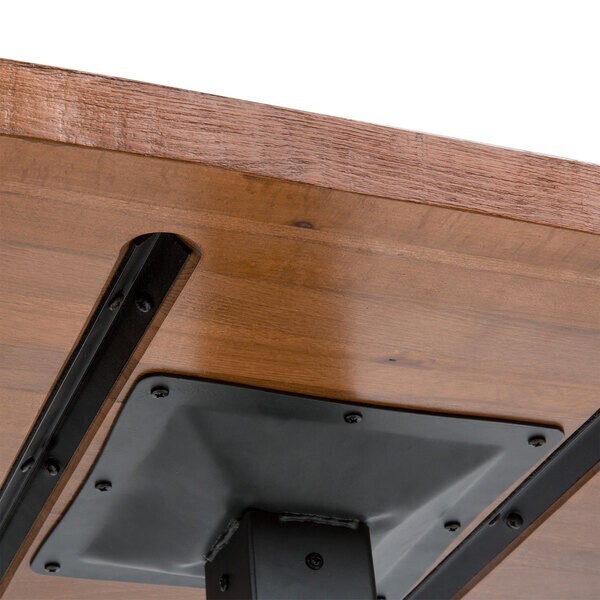 24'' Square Solid Wood Live Edge Restaurant Table Top in Walnut Wood Finish