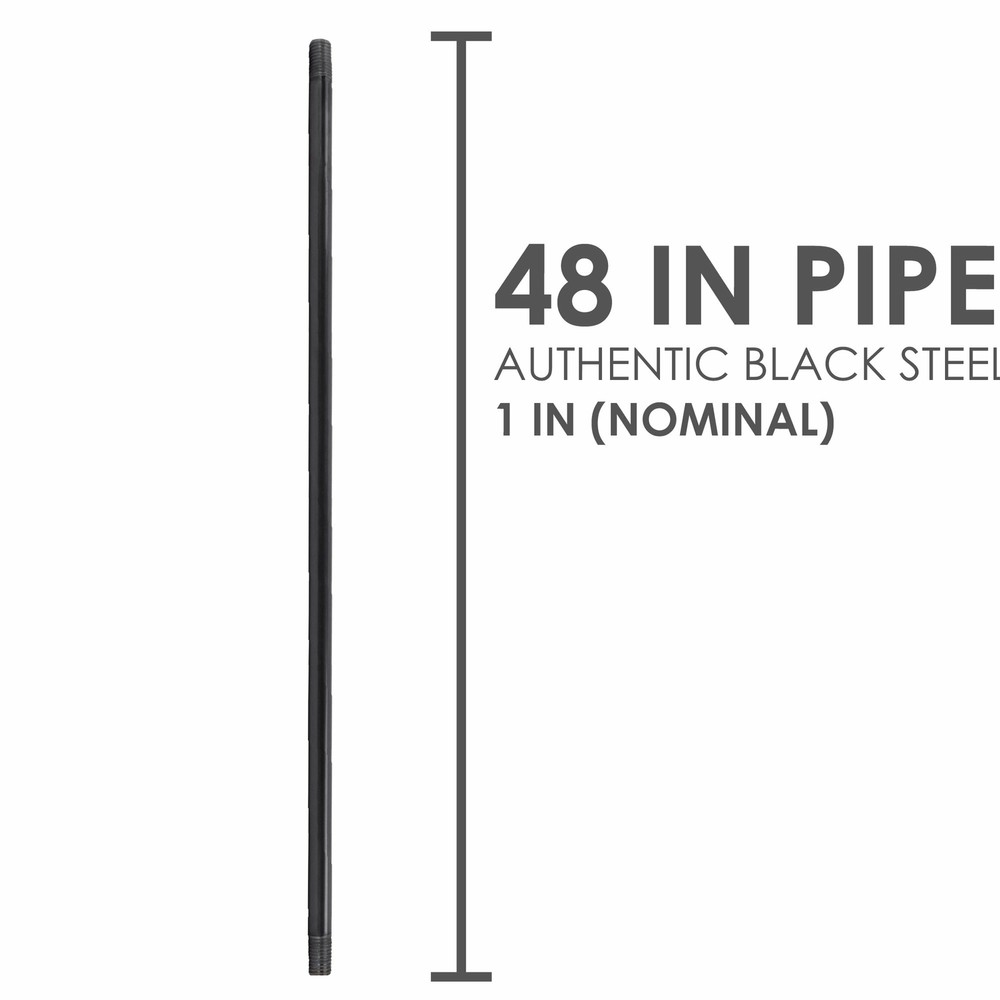 1 in. X 48 in. Black Pipe 4 Pack