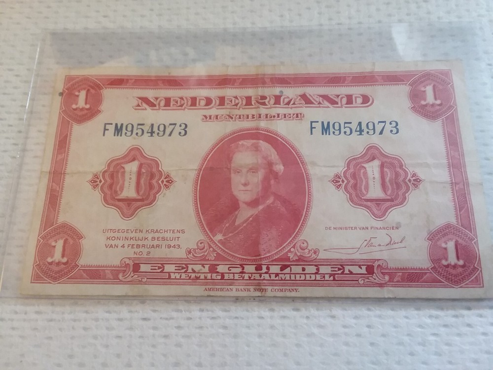 Netherlands - 1943 1 Gulden Note