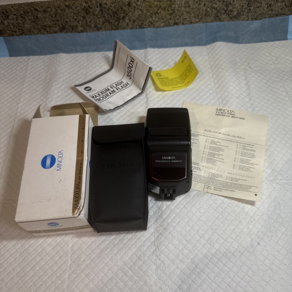 Minolta Program 3500 xi Flash Speedlite for Maxxum iISO Camera Fast Shipping