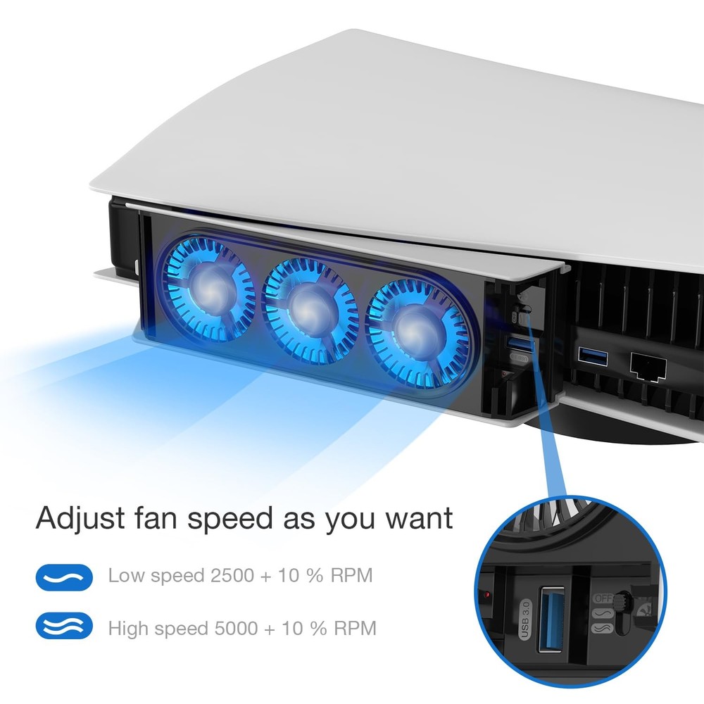 Quiet cooling fan for game console