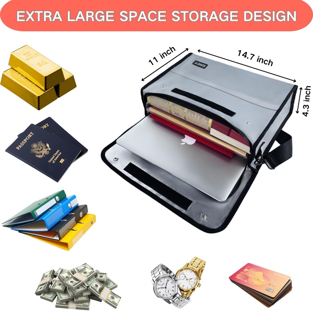 Fireproof Document Organizer - Waterproof & Fireproof Document Box for Home, ...