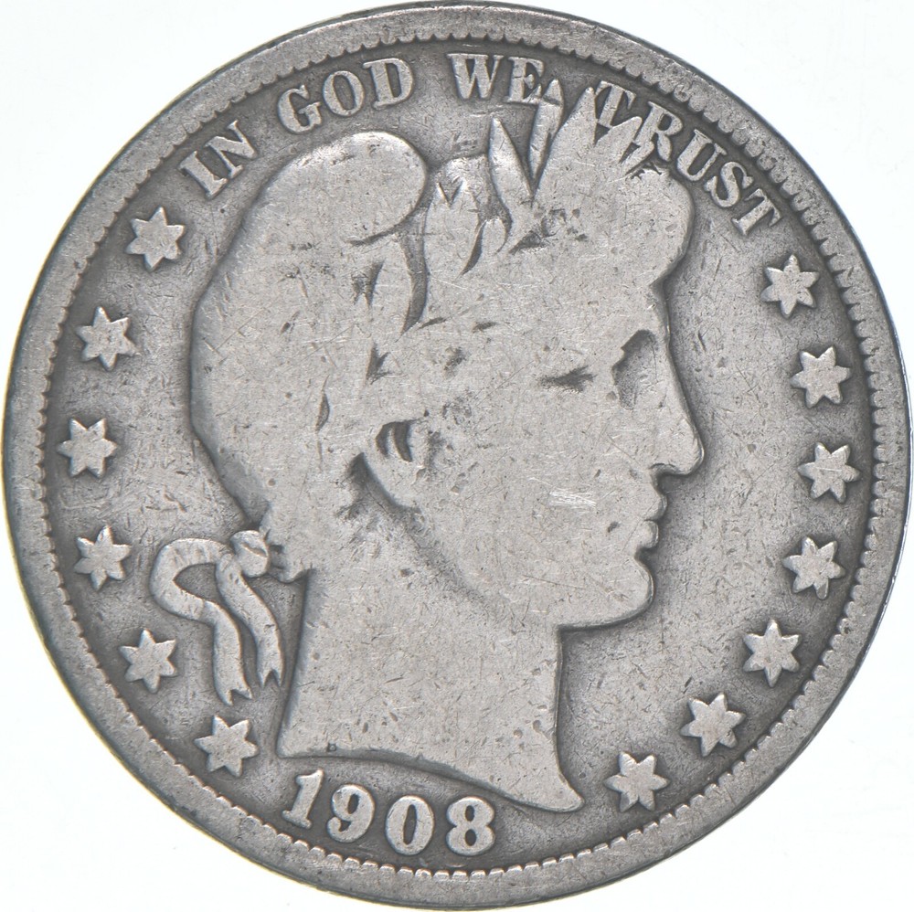 1908-O Barber Half Dollar Average Circ