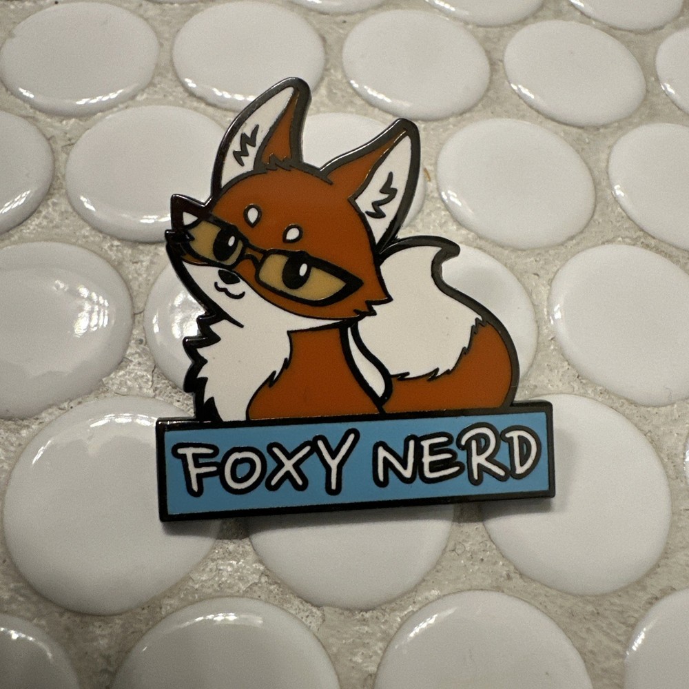 Foxy Nerd Lapel Pin Fox Animal With Glasses