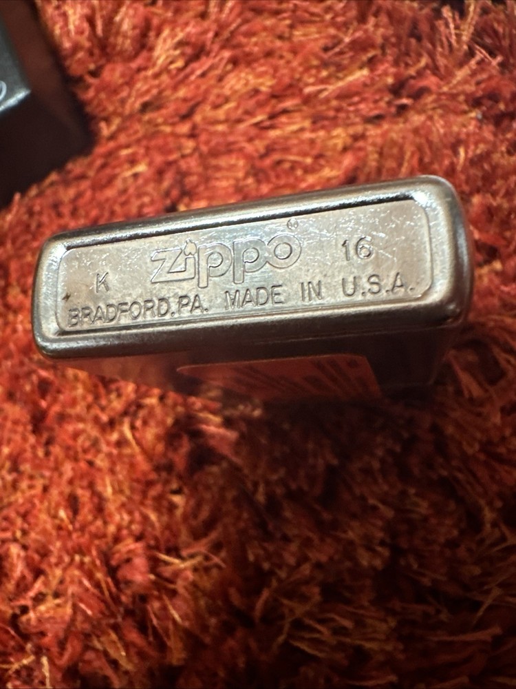 Zippo 207 Regular Street CHROME Lighter w/ Leather Case