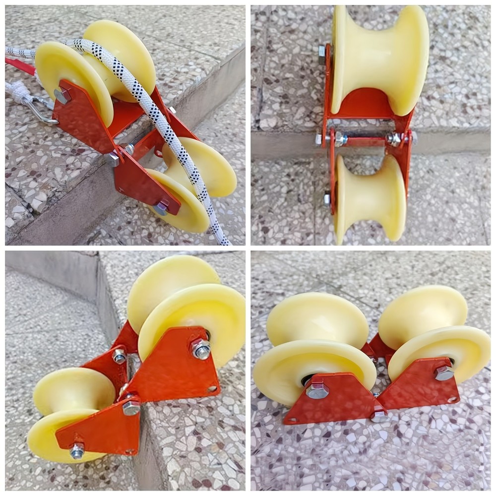 Multi-Functional Stylish 2PCS Heavy-Duty Foldable Manual Pulley System with Hook