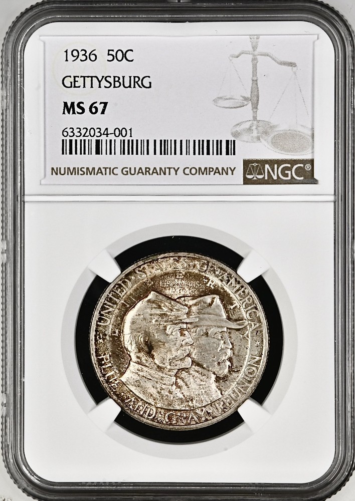 1936 GETTYSBURG COMMEMORATIVE HALF DOLLAR NGC MS67
