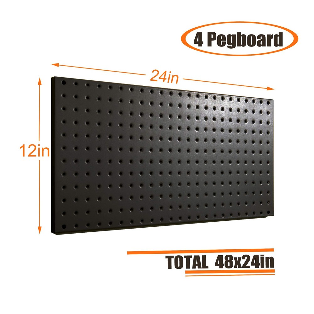 Wallmaster Pegboard Organizer Garage Storage 48pcs Pegboard Hooks Set, Pegbo...