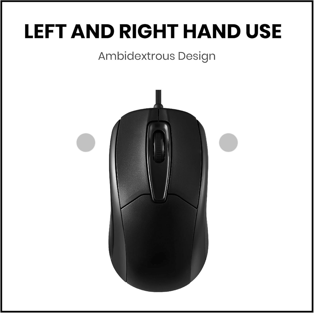 USB 2.0 Optical Wired Scroll Wheel Mouse PC Laptop Notebook Desktop Black Lot