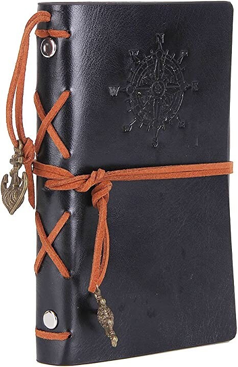 Vintage Classic Retro Leather Journal Travel Notepad Notebook Blank Diary BLACK
