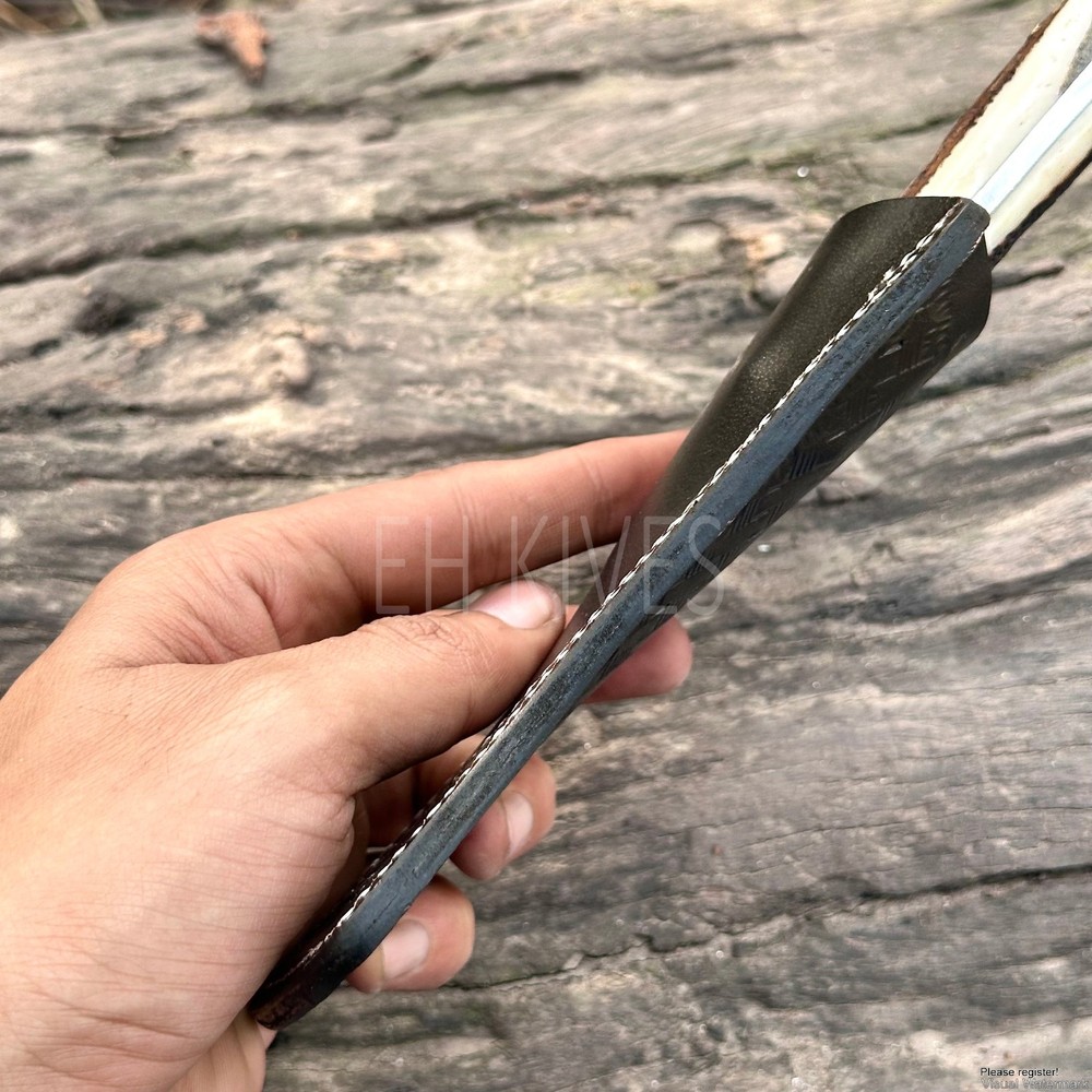 Custom Engraved Pure Leather Belt Loop Sheath for Fixed Blade & Skinner