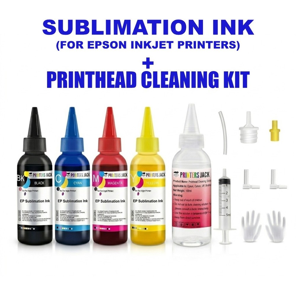 Sublimation Ink Refill + Printhead Cleaning Kit  for Epson Inkjet Printers