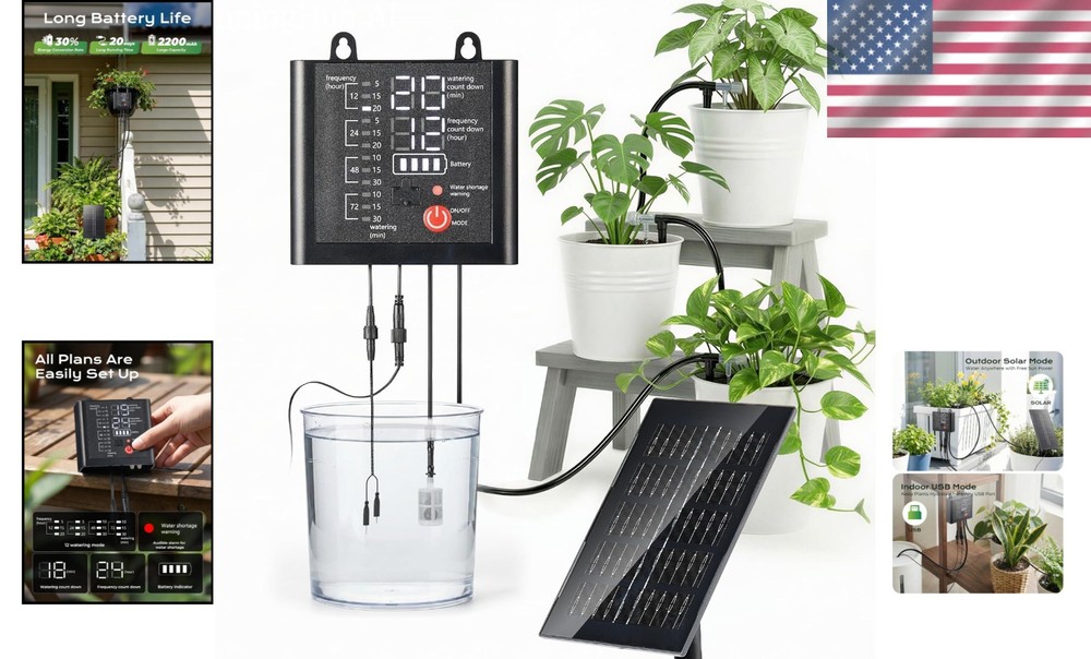 Complete Solar Garden Watering Kit – 49FT Adjustable Drip Irrigation System