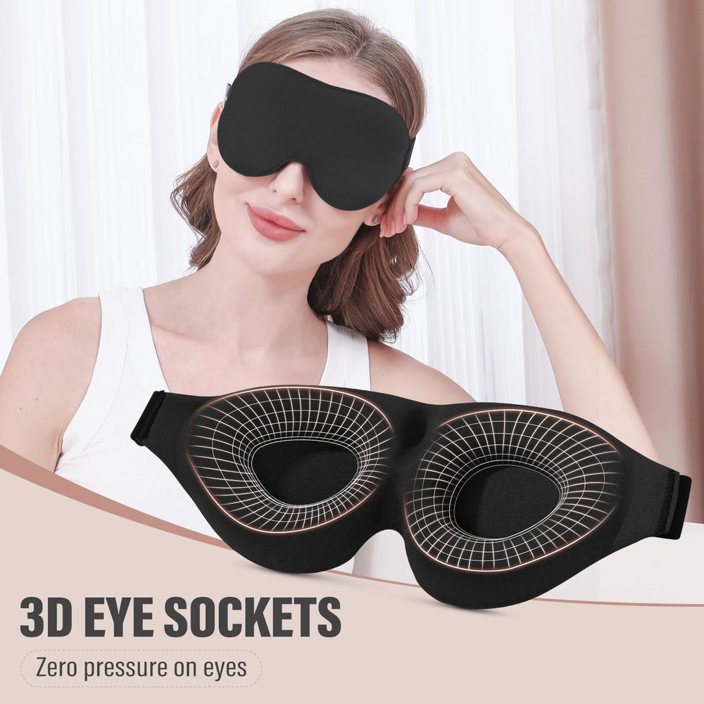 YIVIEW Sleep Mask for Side Sleeper, Complete Light Blocking 3D Sleeping Eye Soft