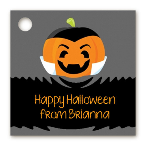 Jack O Lantern Vampire - 20 Personalized Halloween Favor Tags