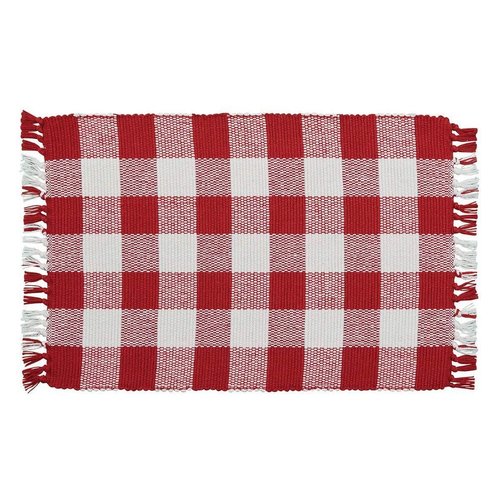 Buffalo Red and White Check Yarn Placemats