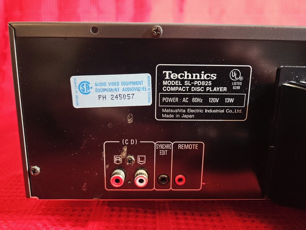 Technics 5 Disc Cd Changer/Player SL-PD825 w/ MASH TECHNOLOGY Tested• Working