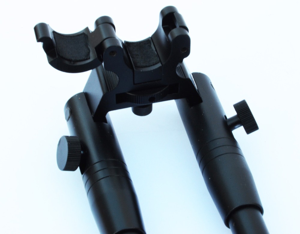 Barrel Mounting Bipod for rifles Extentable & Foldable legs Solid metal BLACK