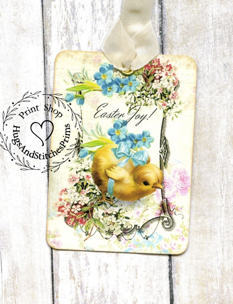 EASTER JOY CHICK GIFT or JOURNALING TAGS or MAGNET #398