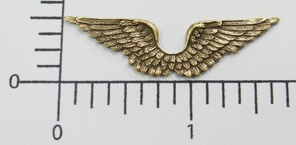 19493         Brass Oxidized Victorian Wing Brass Jewelry Finding