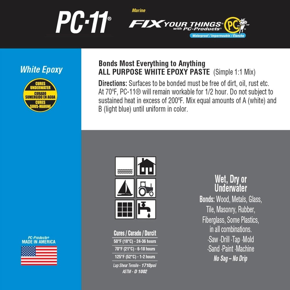 PC-11 Marine Grade Epoxy Adhesive Paste Kit