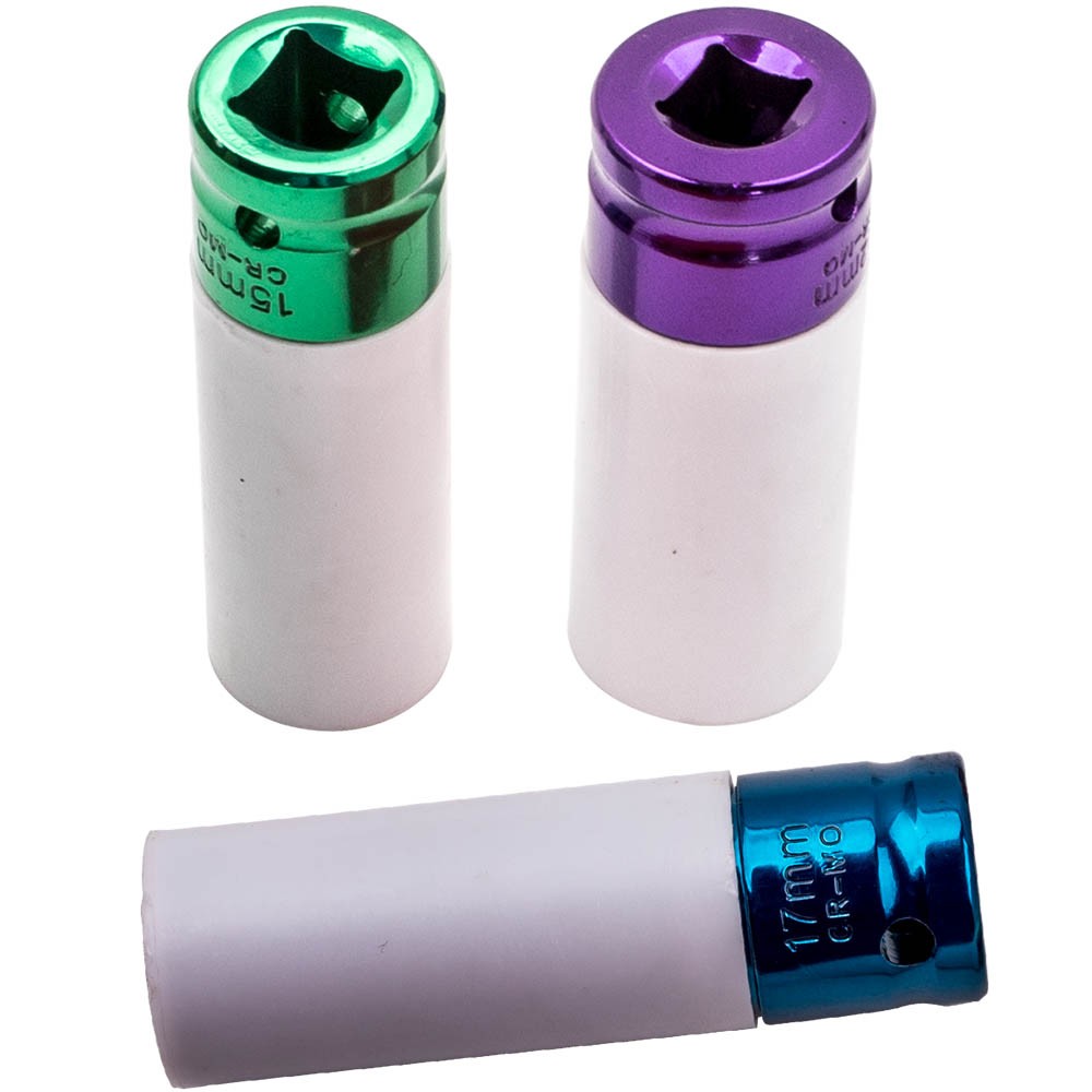 Lug Nut Impact Socket Kit Thin Wall Wheel Protector Socket Kit 1/2 Inch Drive