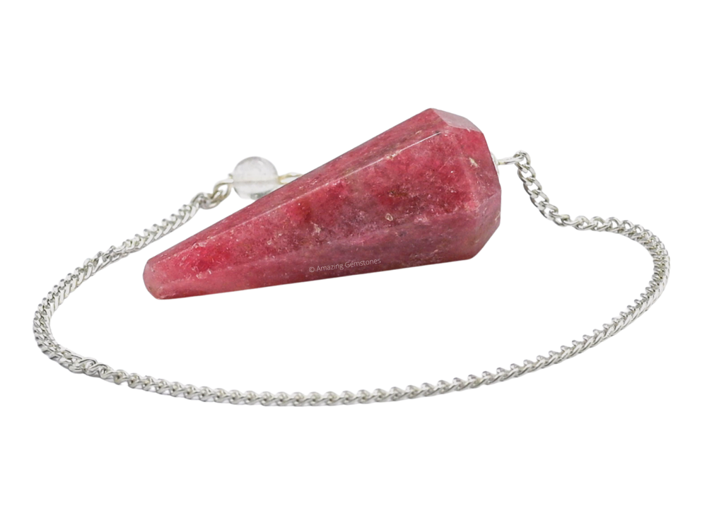 Rhodonite Dowsing Crystal Pendulum