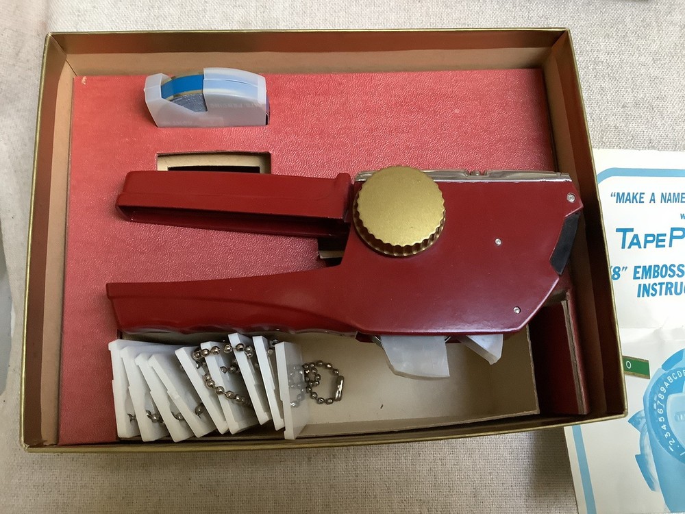 Vintage Com Tech Tape Printer Label Maker in Original Box