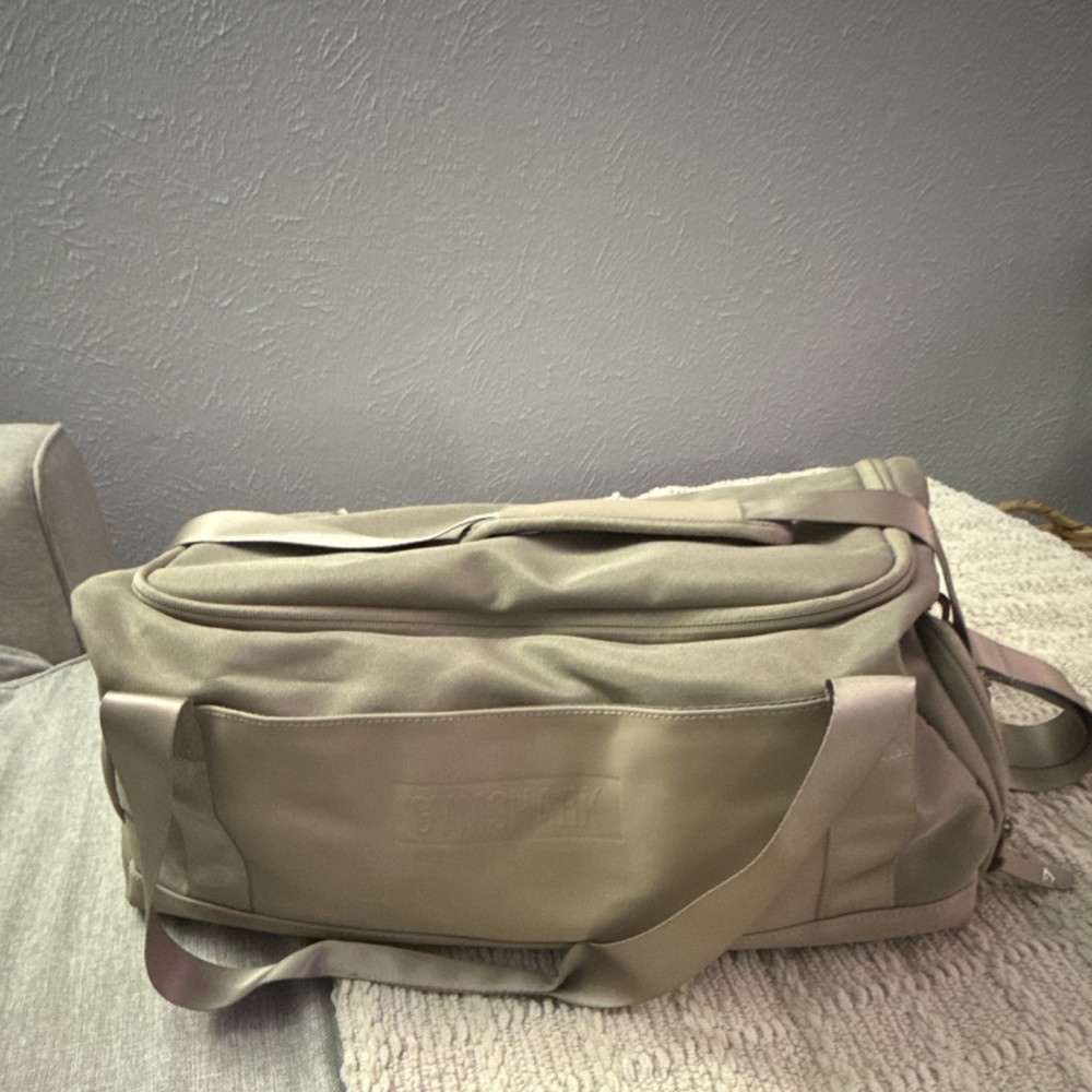 Gymshark Beige Polyester Duffel Gym Bag