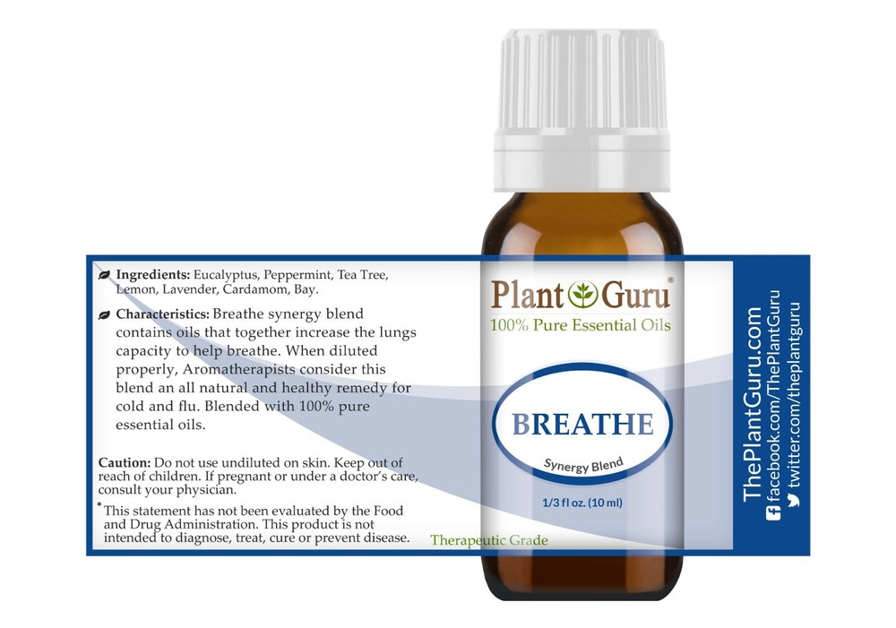 Breathe Easy Essential Oil Blend 10 ml 100% Pure Therapeutic Grade For Diffuser