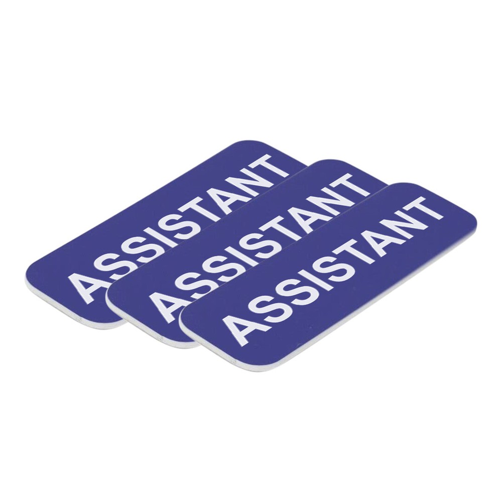 Assistant 1 x 3" Name Tag/Badge, (3 Pack)