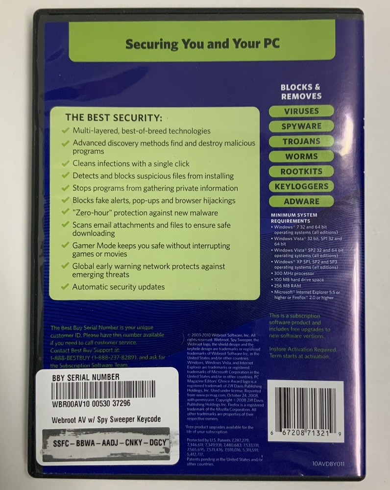 Webroot AntiVirus with Spy Sweeper Vintage Software ElectronicsRecycledCom