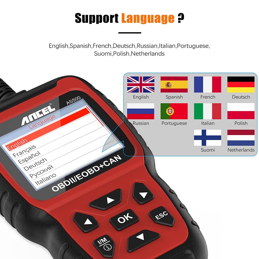 ANCEL AS500 OBDII Scanner Auto Diagnostic Scan Tool Code Reader Check Engine US